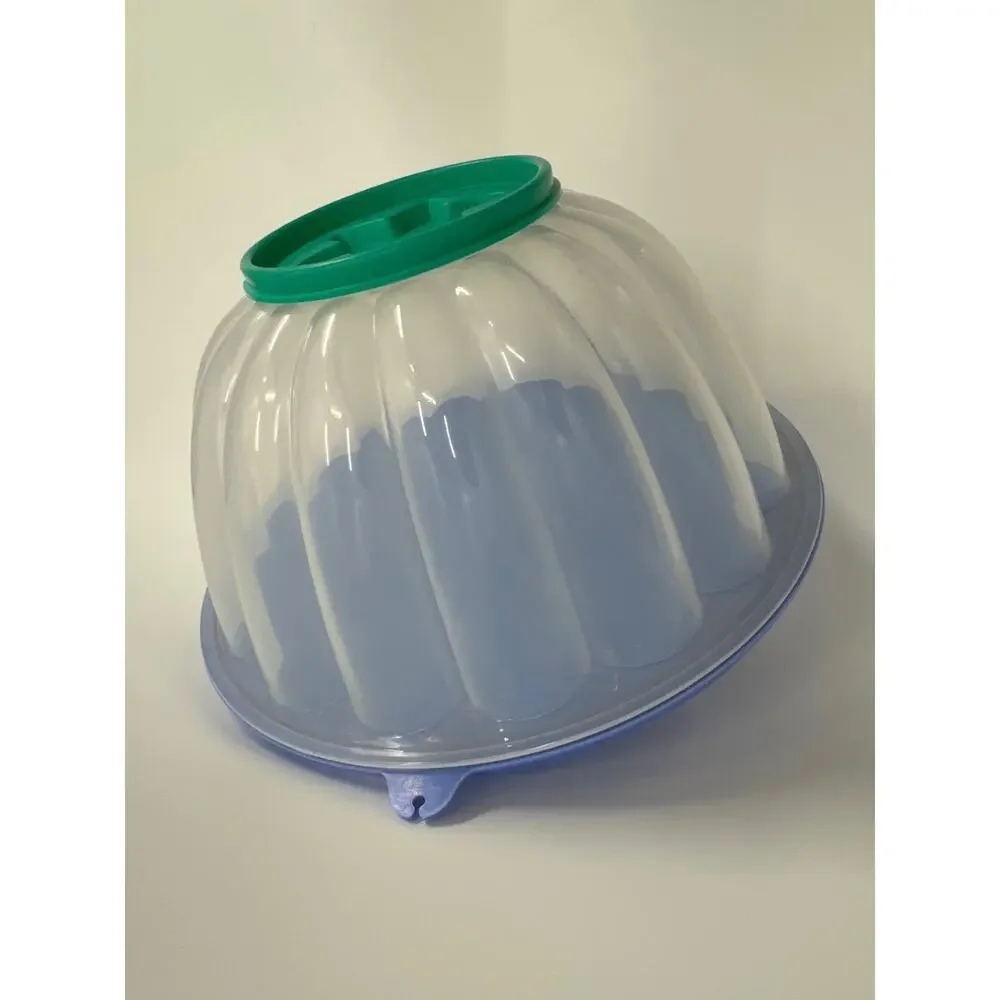 vintage Tupperware jel-ring jello mold purple aqua and clear